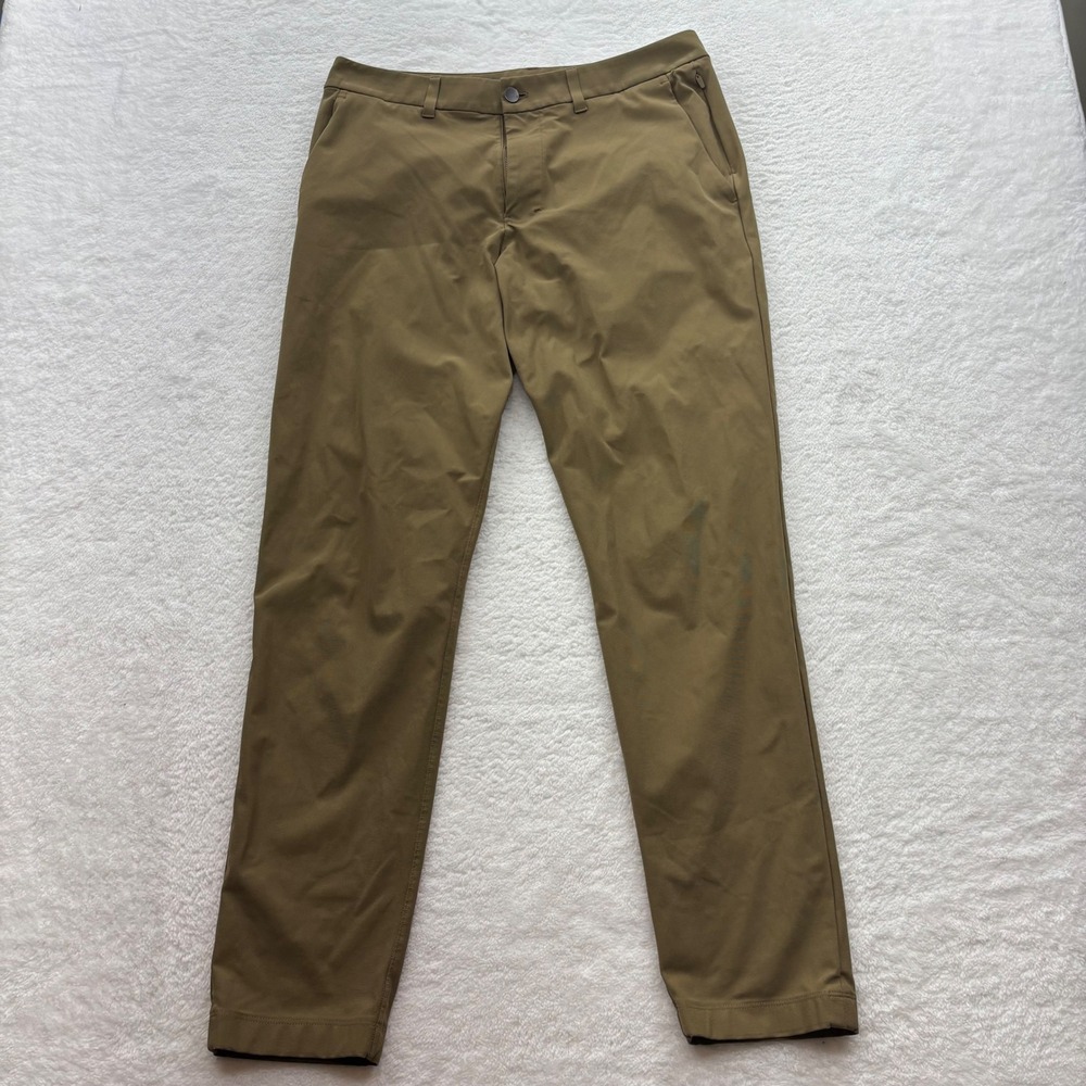 Lululemon Commission Slim-Fit Pants 32x30 Dark Olive Khaki LM5AQZS Technical